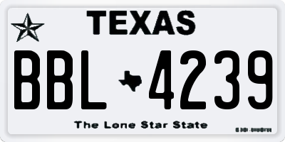 TX license plate BBL4239