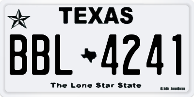 TX license plate BBL4241