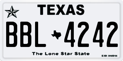 TX license plate BBL4242