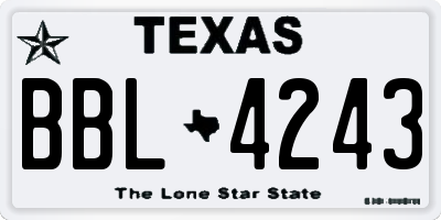TX license plate BBL4243