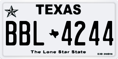 TX license plate BBL4244