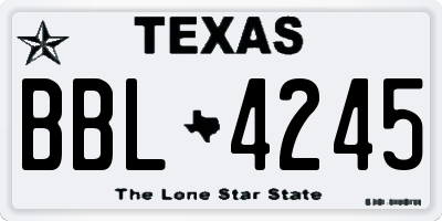 TX license plate BBL4245