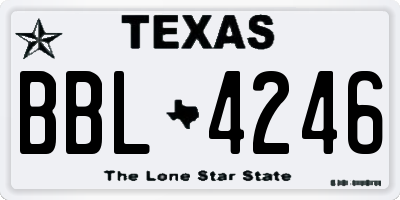TX license plate BBL4246