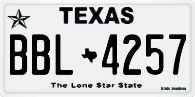 TX license plate BBL4257