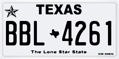 TX license plate BBL4261