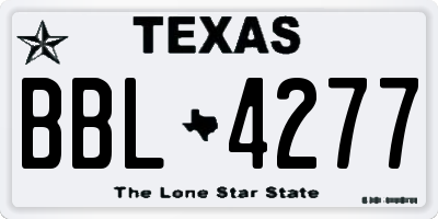 TX license plate BBL4277
