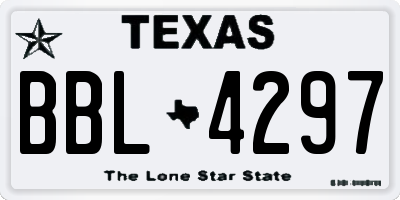 TX license plate BBL4297