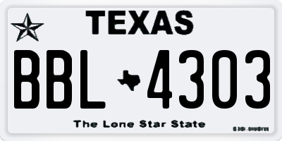 TX license plate BBL4303