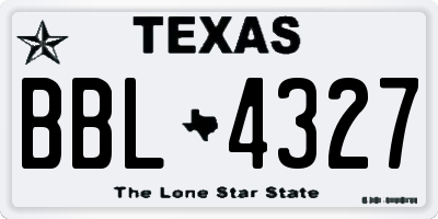 TX license plate BBL4327