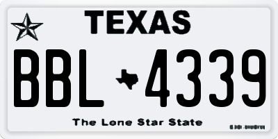 TX license plate BBL4339