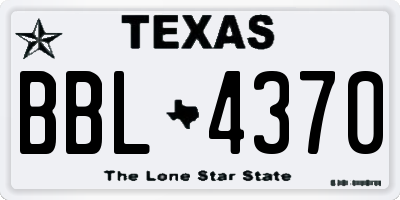 TX license plate BBL4370