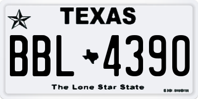TX license plate BBL4390