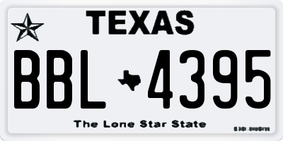 TX license plate BBL4395