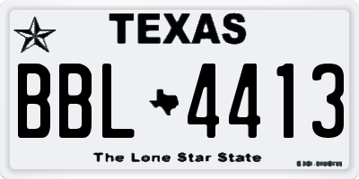 TX license plate BBL4413