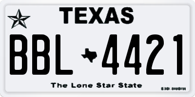 TX license plate BBL4421
