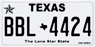 TX license plate BBL4424