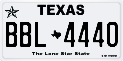 TX license plate BBL4440
