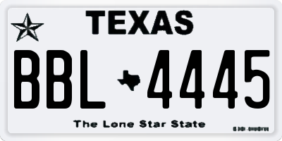 TX license plate BBL4445