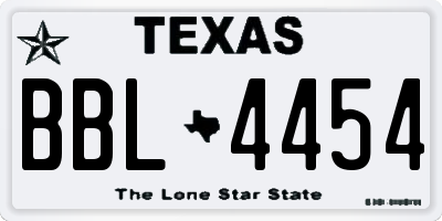 TX license plate BBL4454