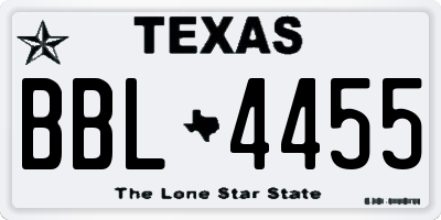 TX license plate BBL4455