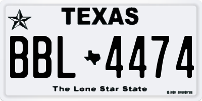 TX license plate BBL4474