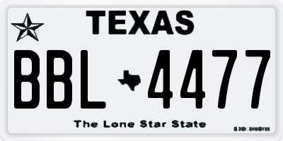 TX license plate BBL4477