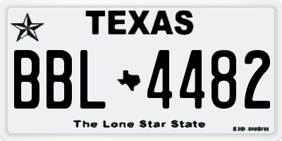 TX license plate BBL4482