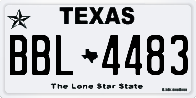 TX license plate BBL4483