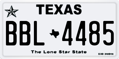 TX license plate BBL4485