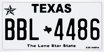 TX license plate BBL4486