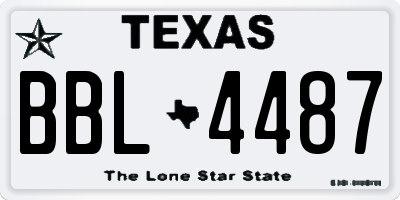 TX license plate BBL4487