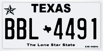 TX license plate BBL4491