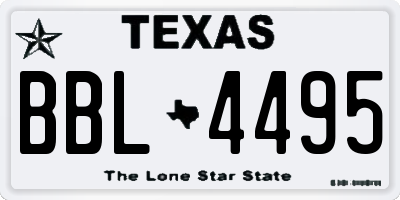 TX license plate BBL4495
