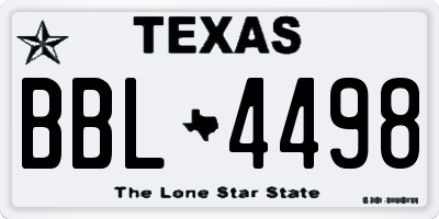 TX license plate BBL4498