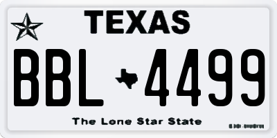 TX license plate BBL4499