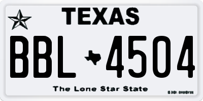 TX license plate BBL4504