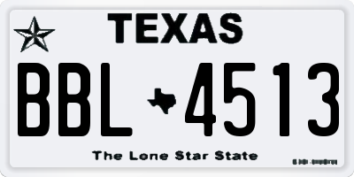 TX license plate BBL4513