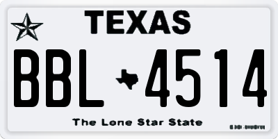 TX license plate BBL4514