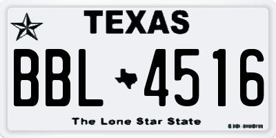 TX license plate BBL4516