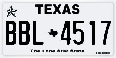 TX license plate BBL4517