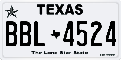 TX license plate BBL4524
