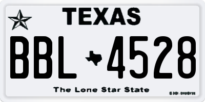 TX license plate BBL4528