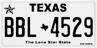 TX license plate BBL4529
