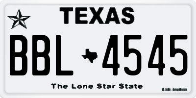 TX license plate BBL4545