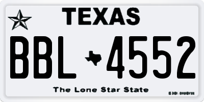TX license plate BBL4552