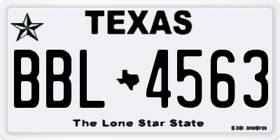 TX license plate BBL4563