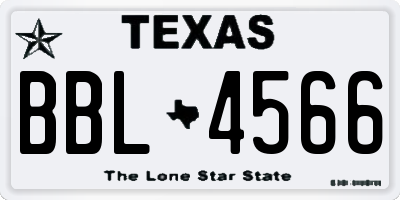 TX license plate BBL4566