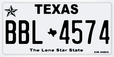 TX license plate BBL4574