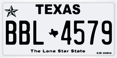 TX license plate BBL4579