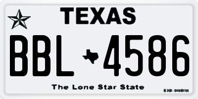 TX license plate BBL4586